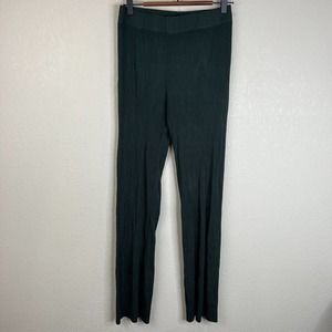 Enza‎ Costa Womens Ribbed Pants Medium Black Stretchable Viscose Flare
